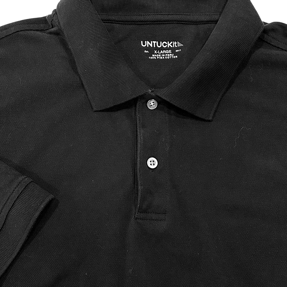 UNTUCKit‎ Cotton Polo Shirt Men's XL Black Classic Preppy Golf Business Casual